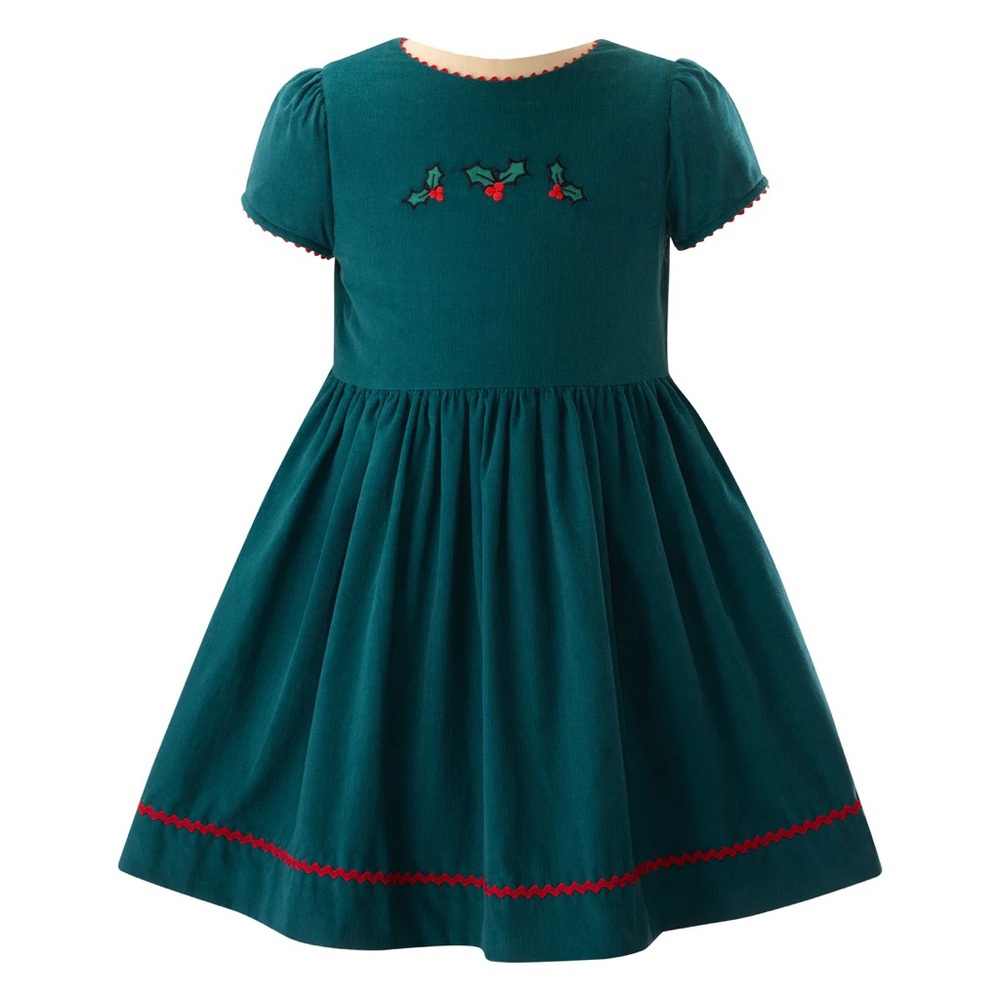 NWT Rachel Riley Holiday Green Holly Dress sz 10
